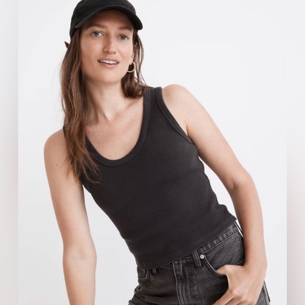 Madewell waffle scoop neck tank top size XXS